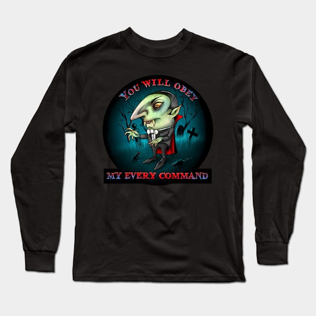 Dracula Long Sleeve T-Shirt by Rosado